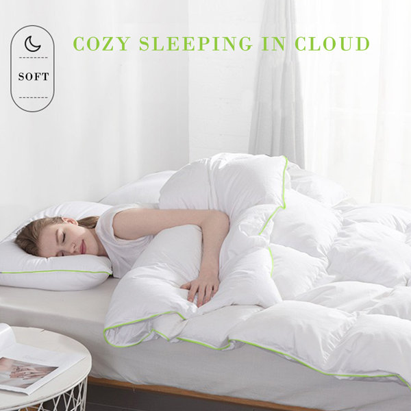 DOMDEC Heavyweight White Down Comforter CornerTabs Baffle Box Design